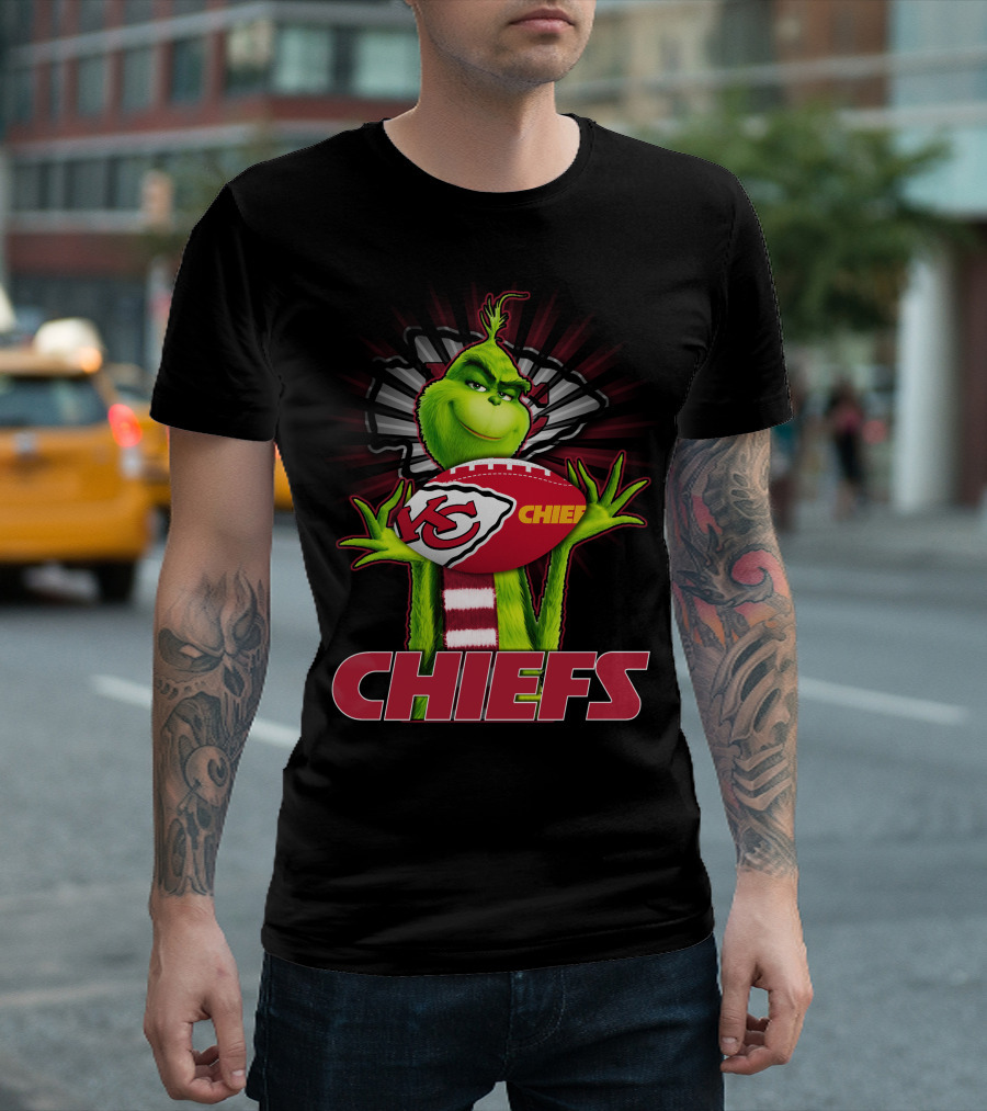 Grinch Kansas City Chiefs Football Mashup T-Shirt