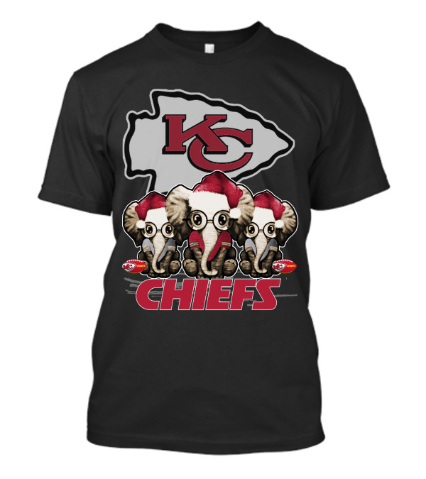 KC Chiefs Xmas Elephants Football Holiday Edition T-Shirt