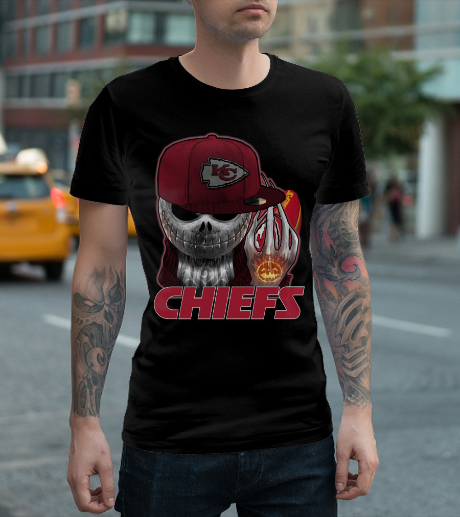 Jackskull Kansas City Chiefs Halloween Skull Chiefs T-Shirt