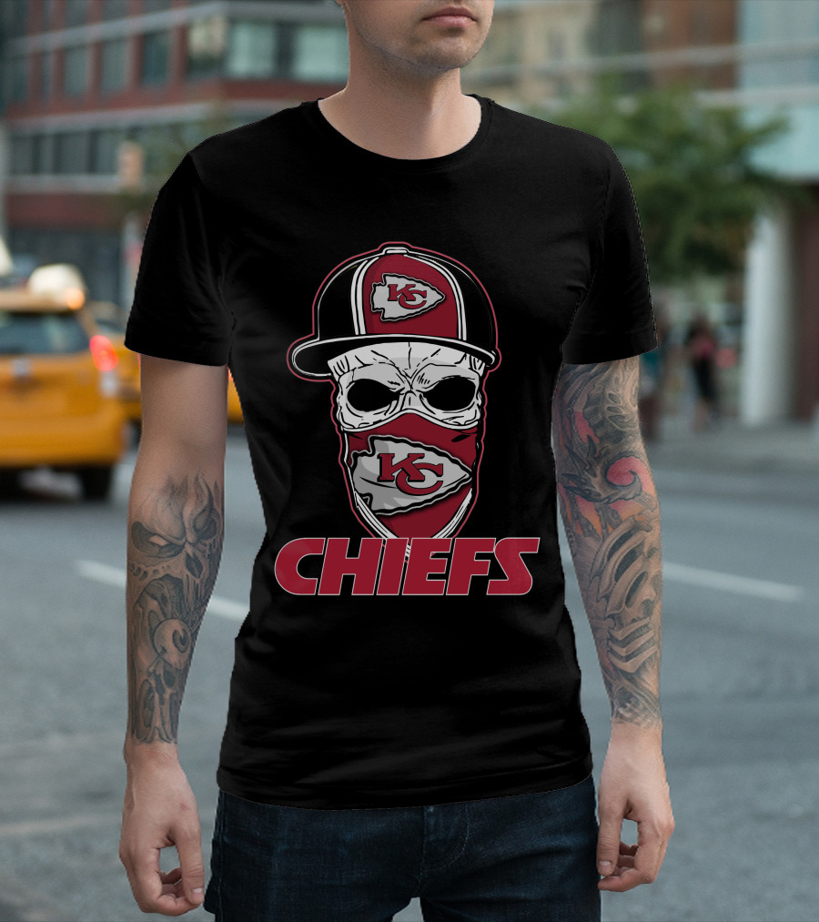 Chiefs Skull Kc Hat And Bandana Red T-Shirt