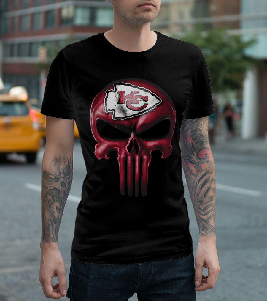 Kansas City Chiefs Skull T-Shirt
