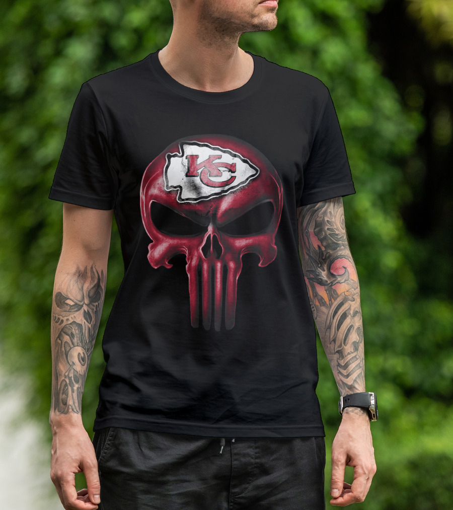 Kansas City Chiefs Skull T-Shirt