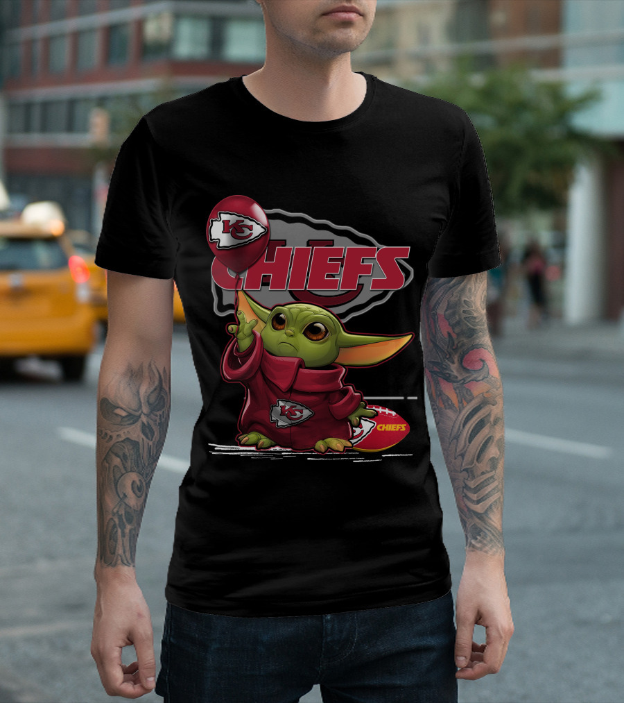 Kansas City Chiefs Yoda Football Fan Icon with Team T-Shirt