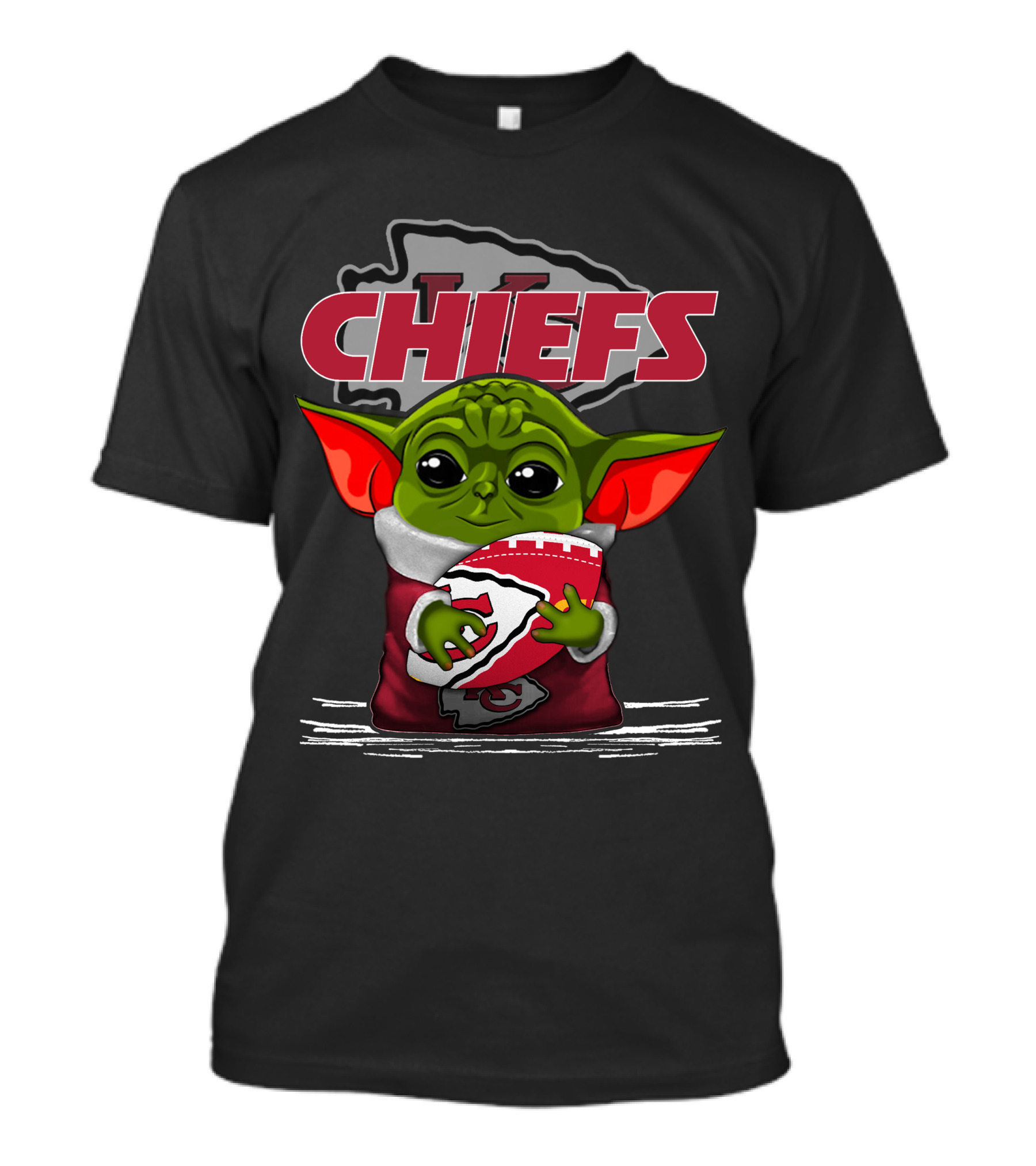 Kansas City Chiefs Yoda Holding Football Chiefs T-Shirt