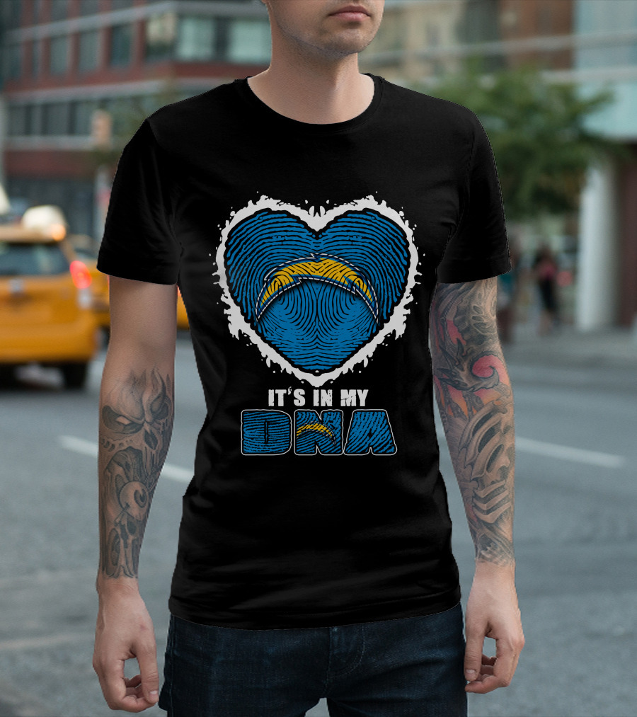 It's In My DNA Los Angeles Chargers Heartprint T-Shirt