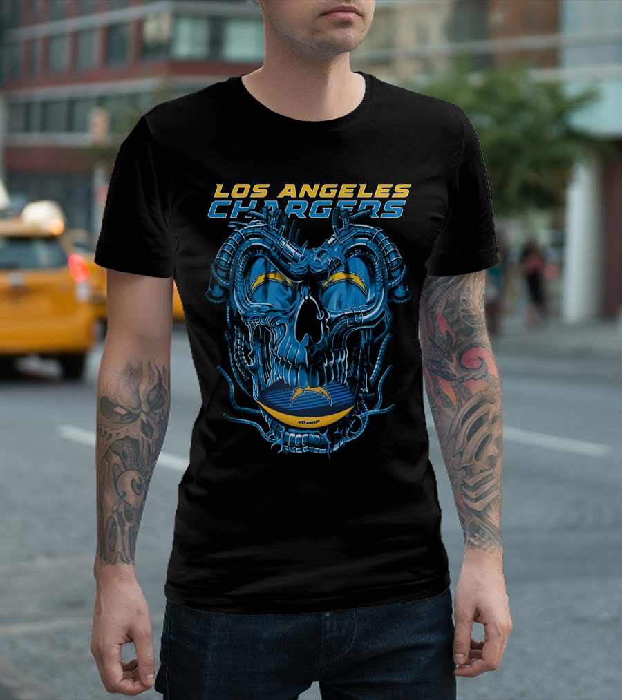 Los Angeles Chargers Dragonskull Official NFL Football T-Shirt