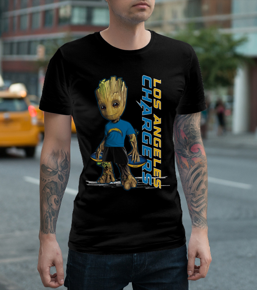 Groot Los Angeles Chargers Football Fan Character T-Shirt