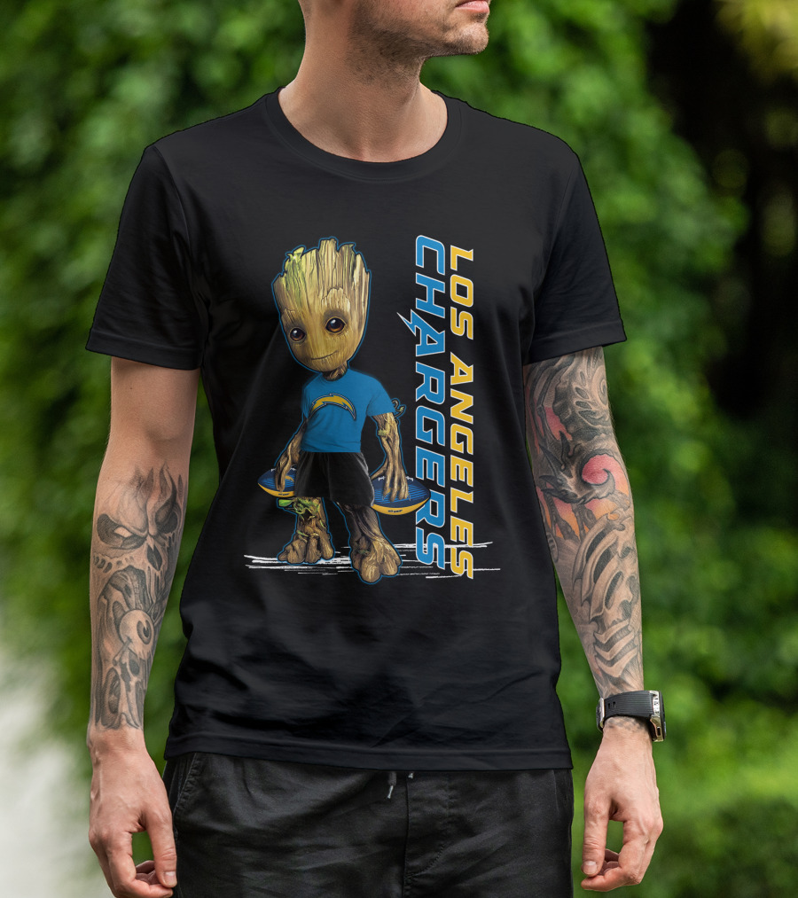 Groot Los Angeles Chargers Football Fan Character T-Shirt