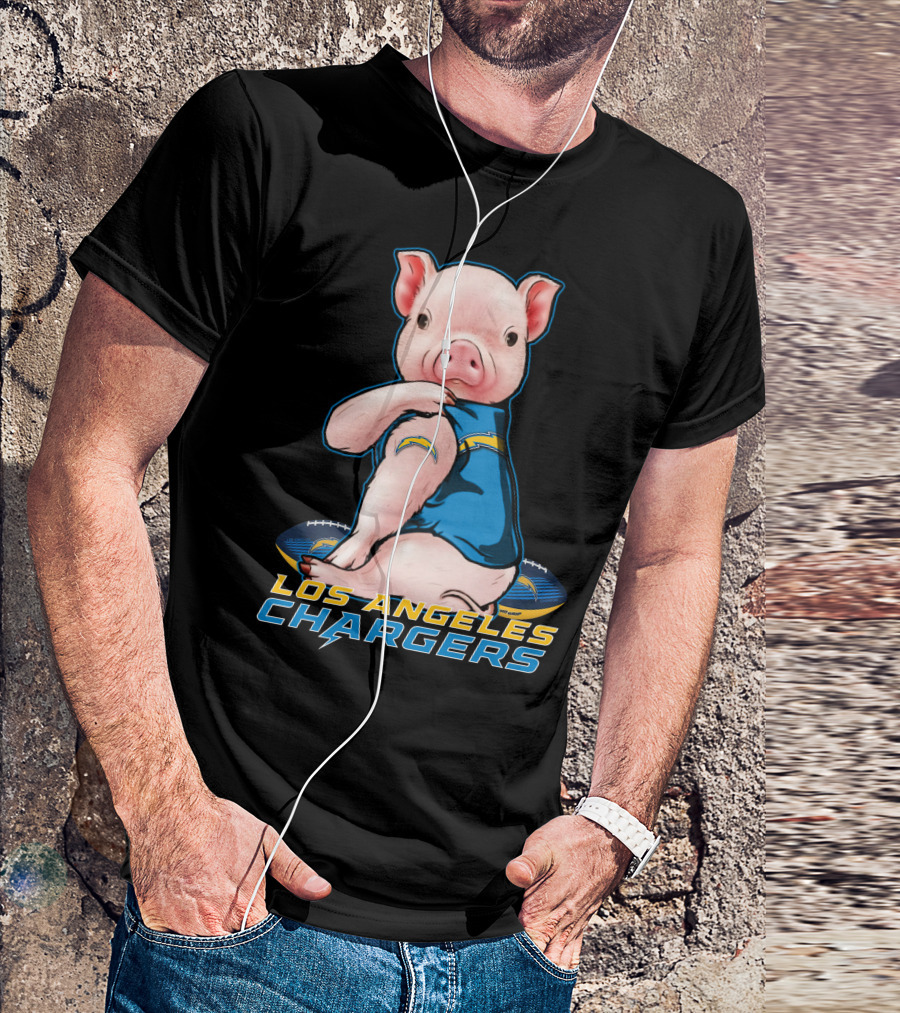 Los Angeles Chargers Pig Mascot Football T-Shirt