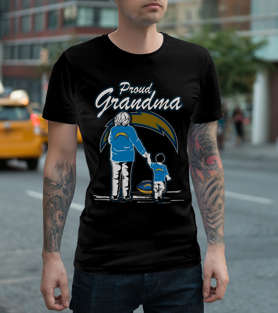 Proud Grandma Los Angeles Chargers Football Family T-Shirt