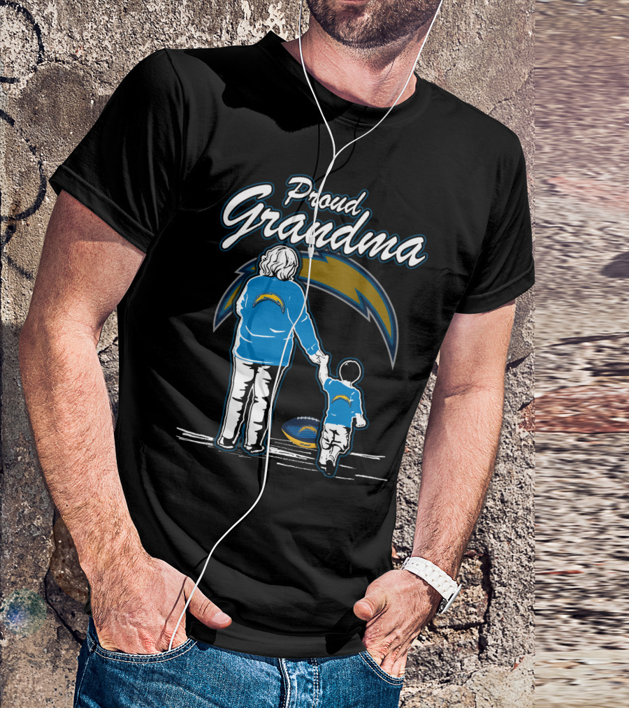 Proud Grandma Los Angeles Chargers Football Family T-Shirt