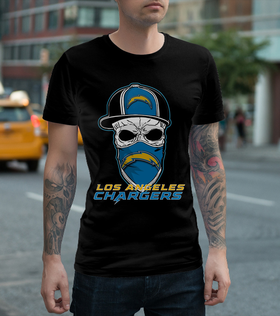 Los Angeles Chargers Skull With Hat T-Shirt