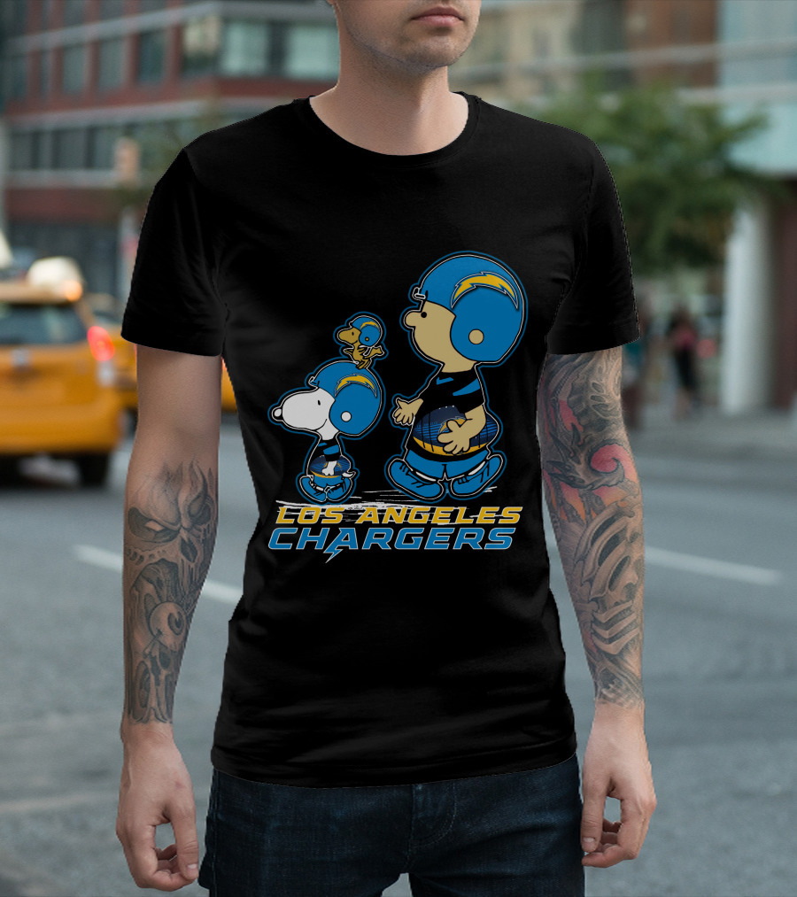 Snpfootball Los Angeles Chargers Peanuts Characters T-Shirt
