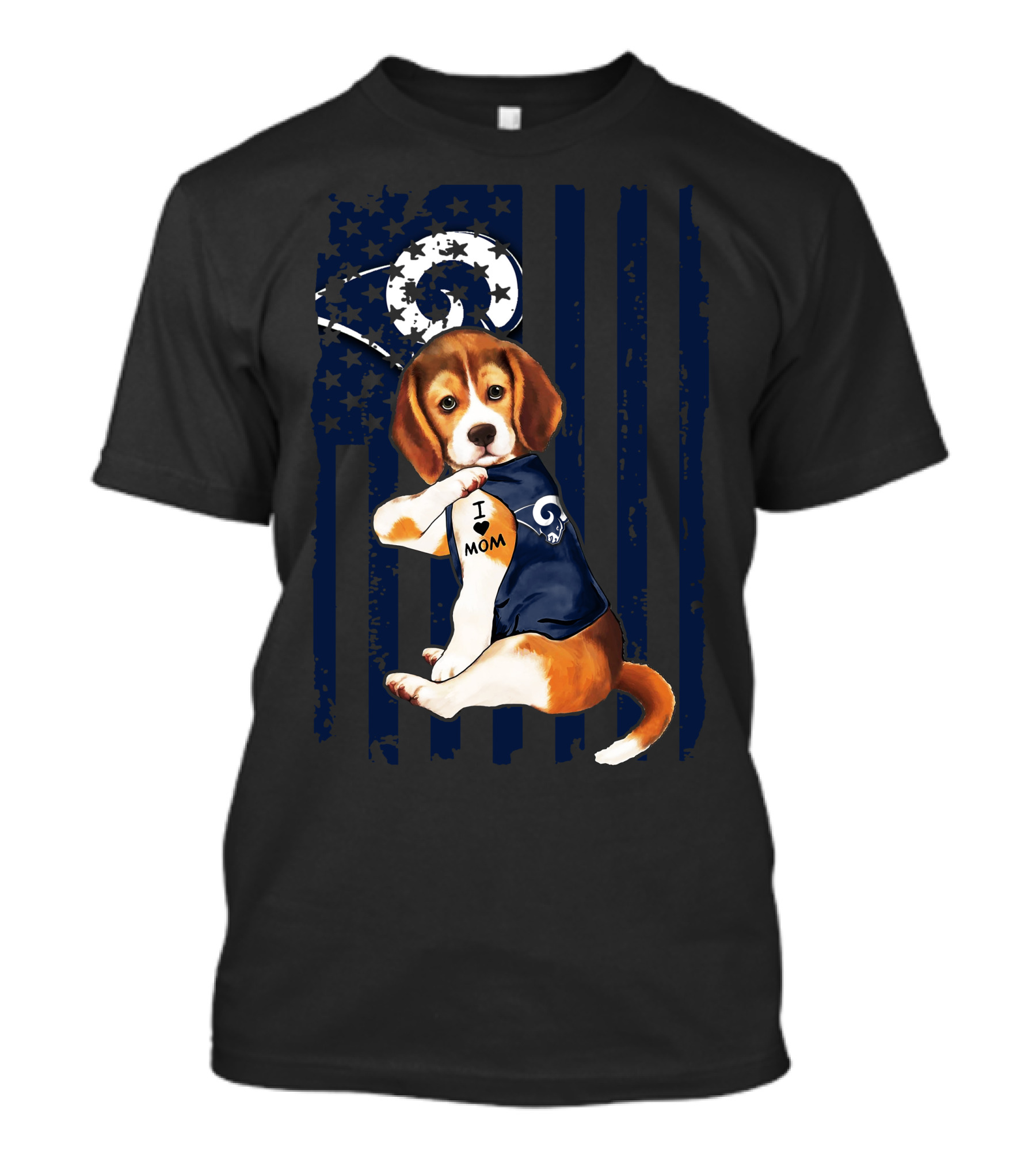 Beagle I Love Mom Los Angeles Rams T-Shirt