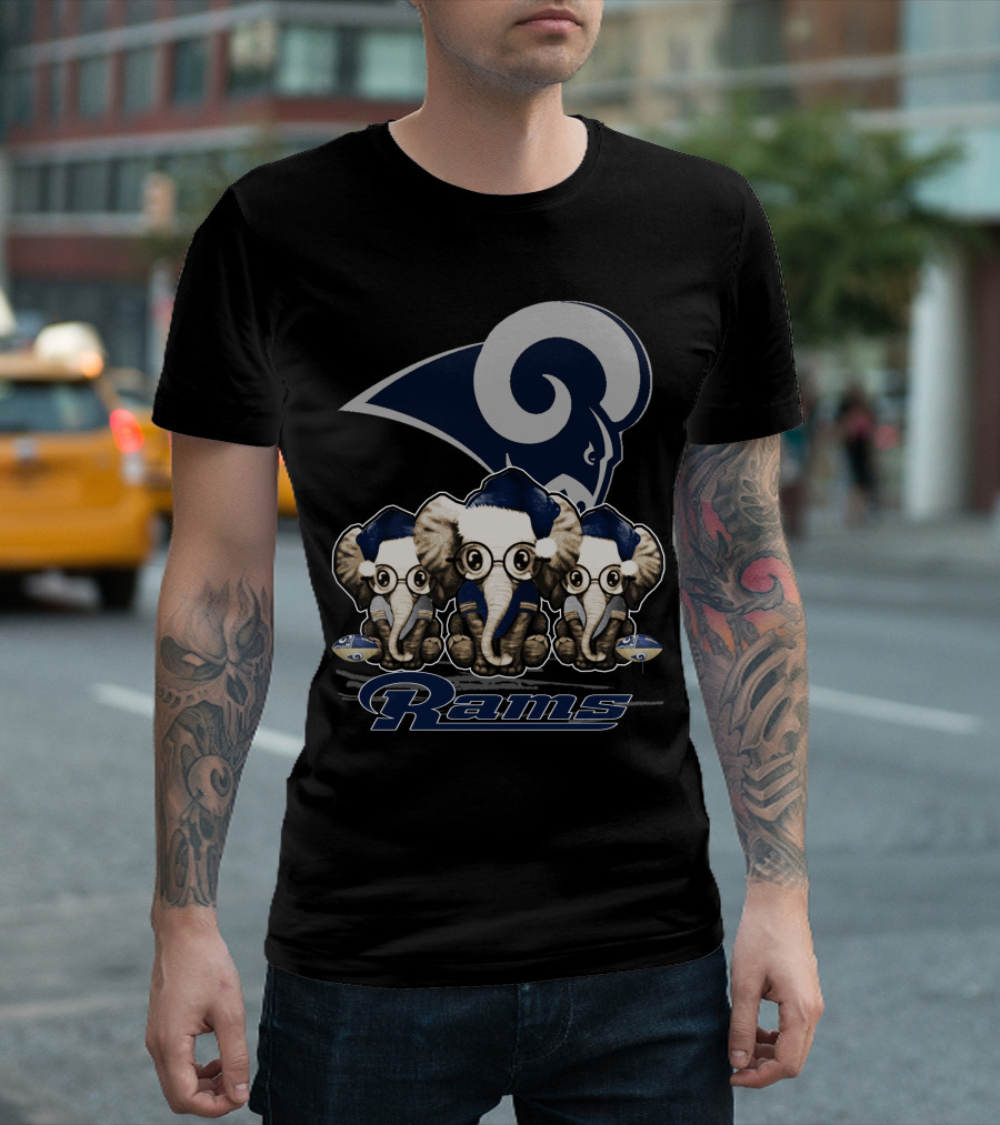 Elephant Xmas Los Angeles Rams T-Shirt