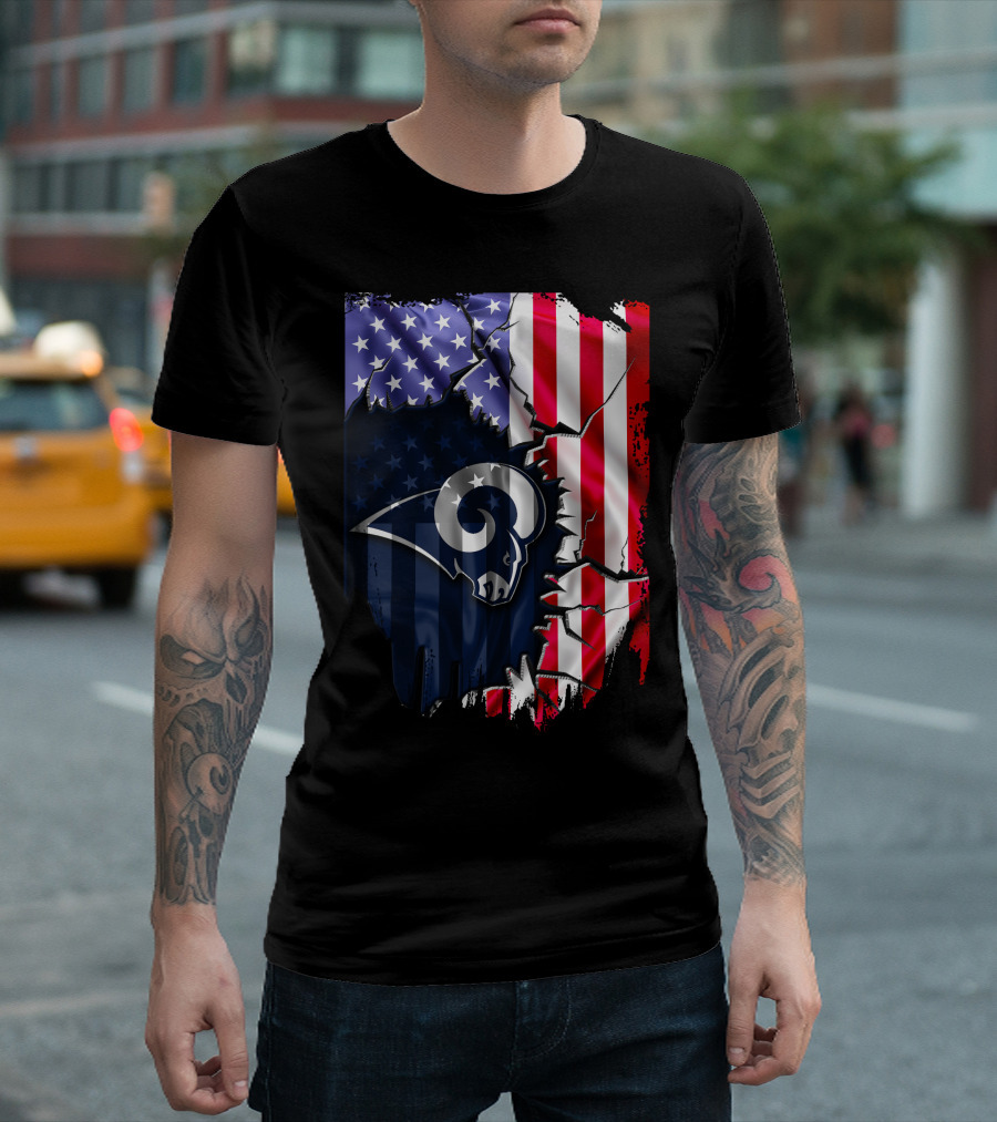American Flag Los Angeles Rams T-Shirt