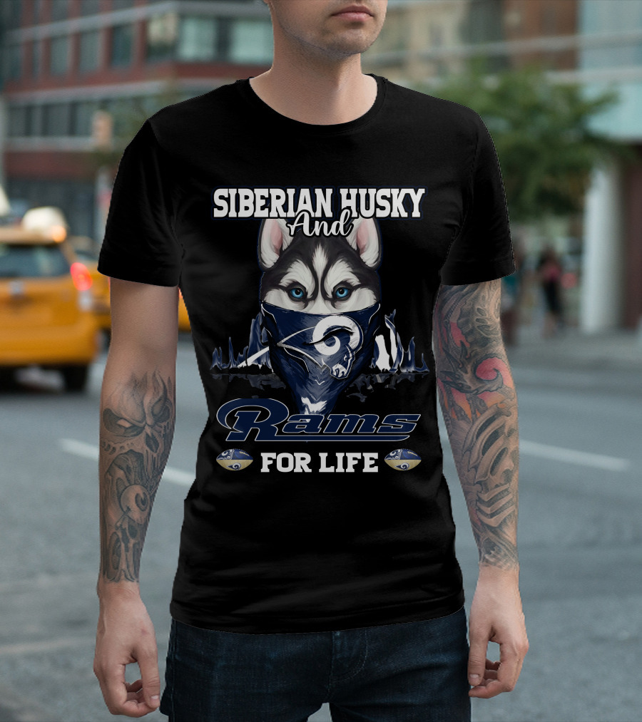 Siberian Husky and Rams for Life T-Shirt