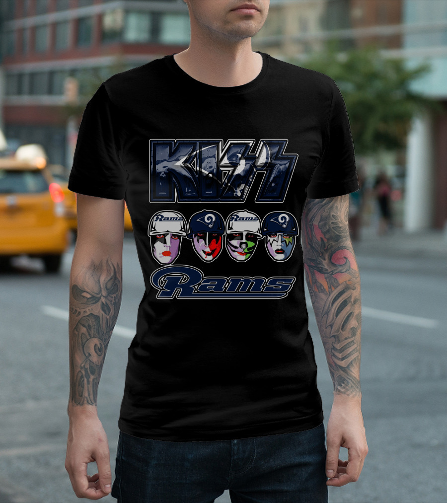 Kiss Rams Facepaint Los Angeles Rams T-Shirt