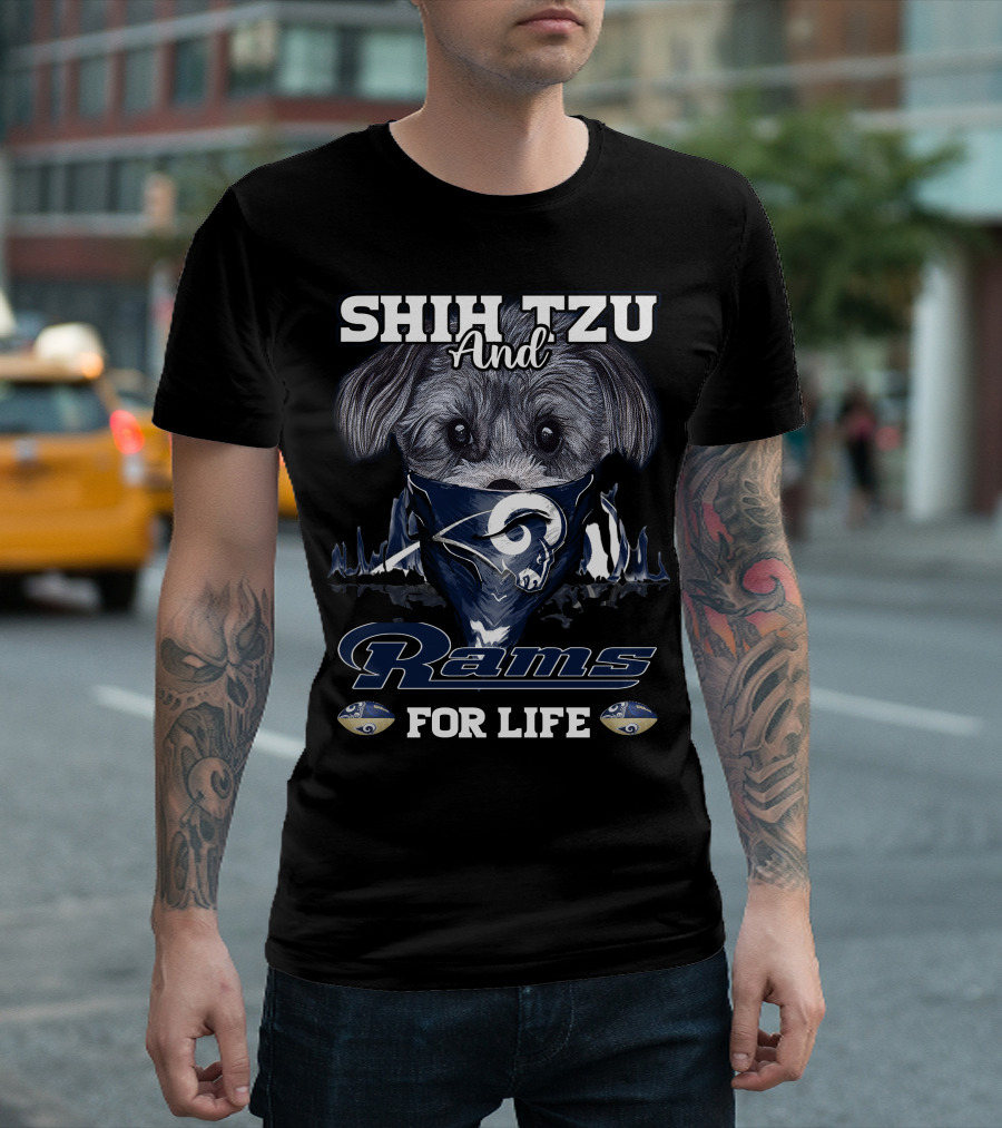 Shih Tzu And Rams For Life T-Shirt