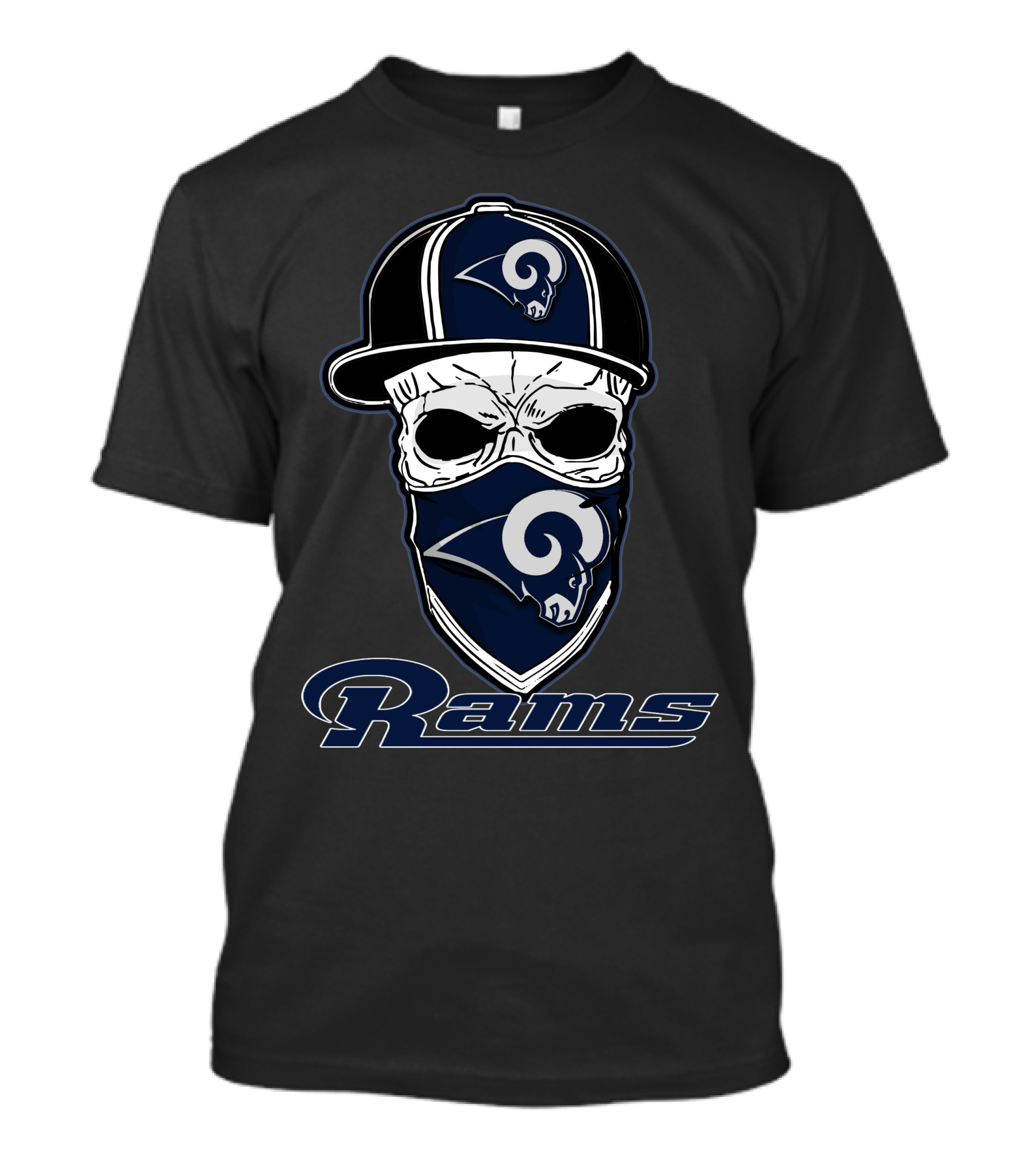 Rams Skull Hat Logo Los Angeles Rams T-Shirt
