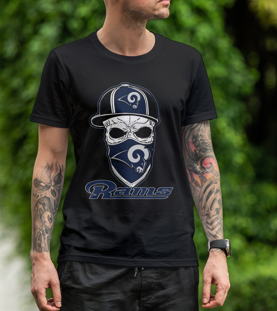 Rams Skull Hat Logo Los Angeles Rams T-Shirt