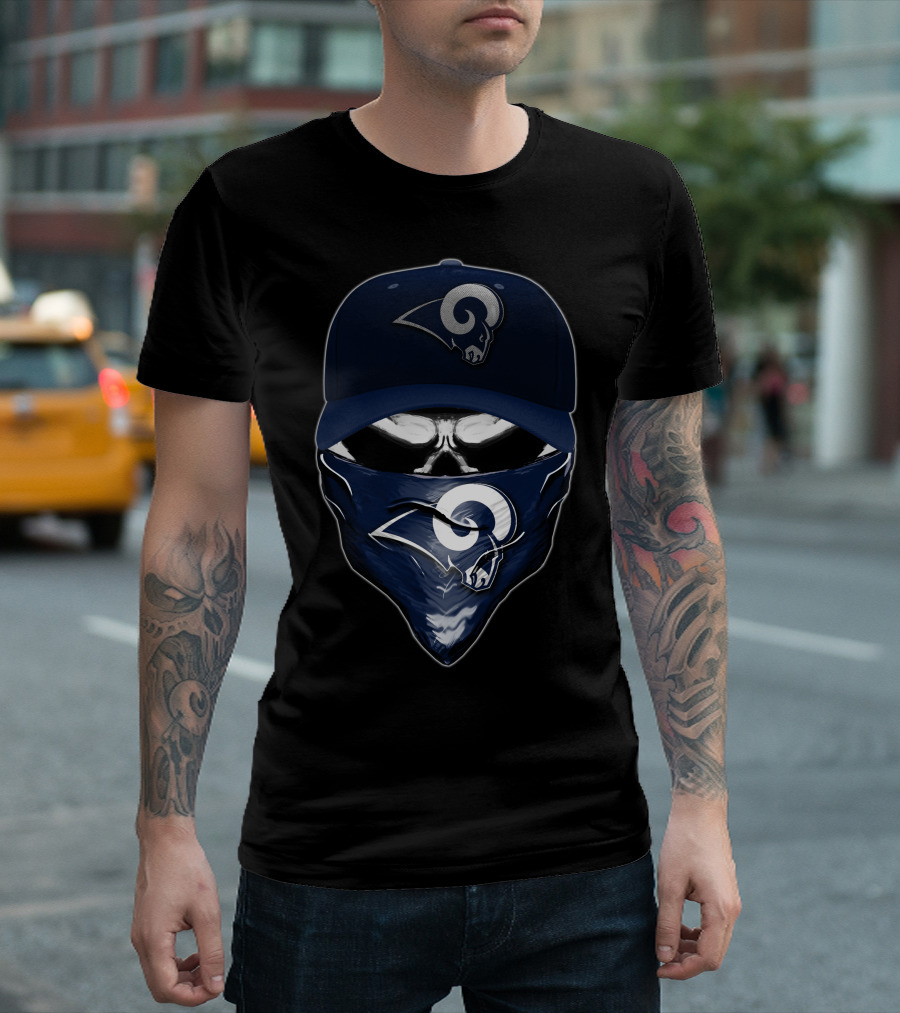 Los Angeles Rams Skull Bandana Cap T-Shirt