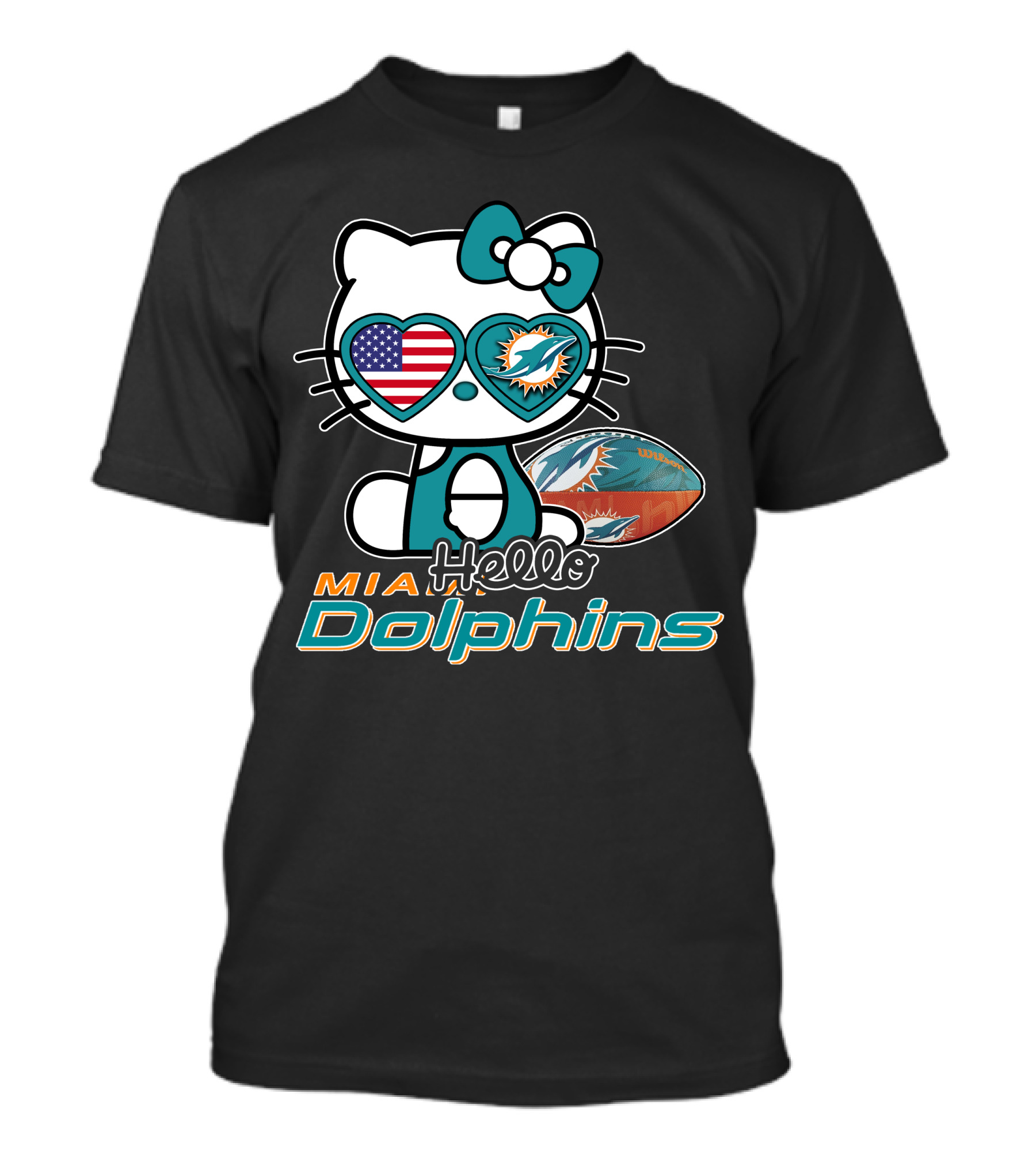 MIA Hello Dolphins Kitty USA T-Shirt