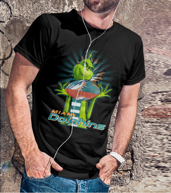 Miami Dolphins Grinch Football Fan T-Shirt