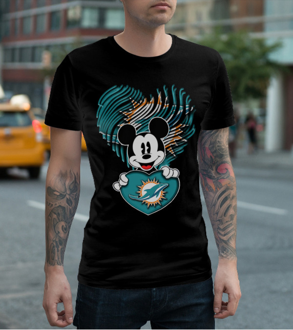 Mick Miami Dolphins Heart T-Shirt