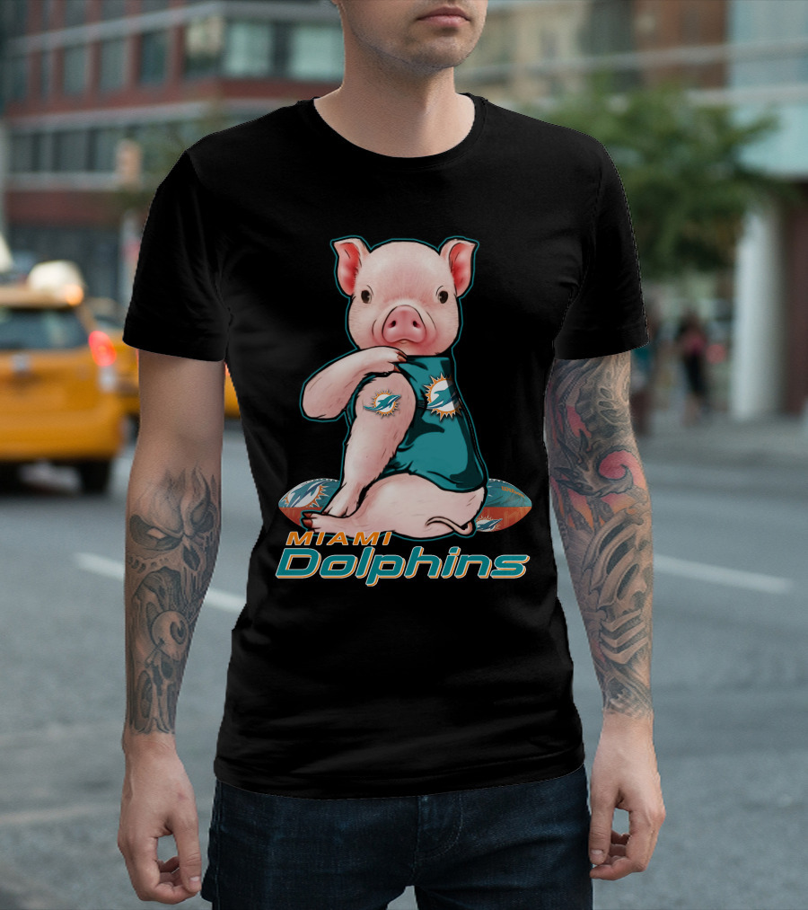 Miami Dolphins Pig Football Fan T-Shirt