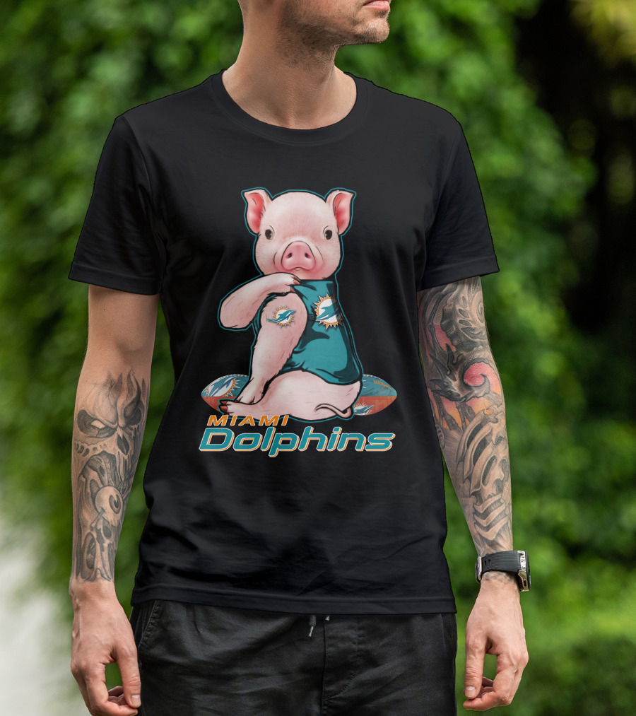 Miami Dolphins Pig Football Fan T-Shirt