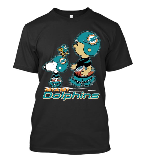 Snpfootball Miami Dolphins Peanuts Characters T-Shirt