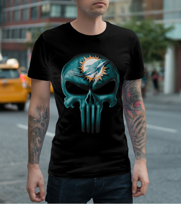 Miami Dolphins Skull T-Shirt