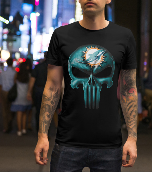Miami Dolphins Skull T-Shirt