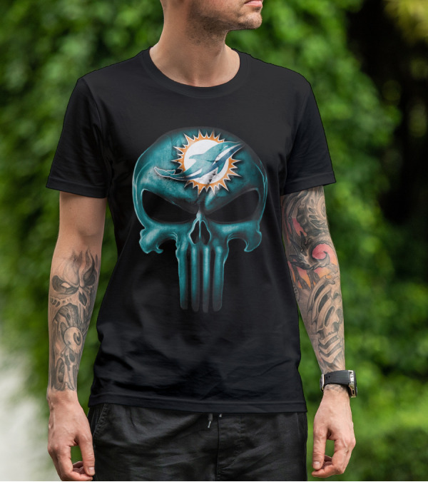 Miami Dolphins Skull T-Shirt