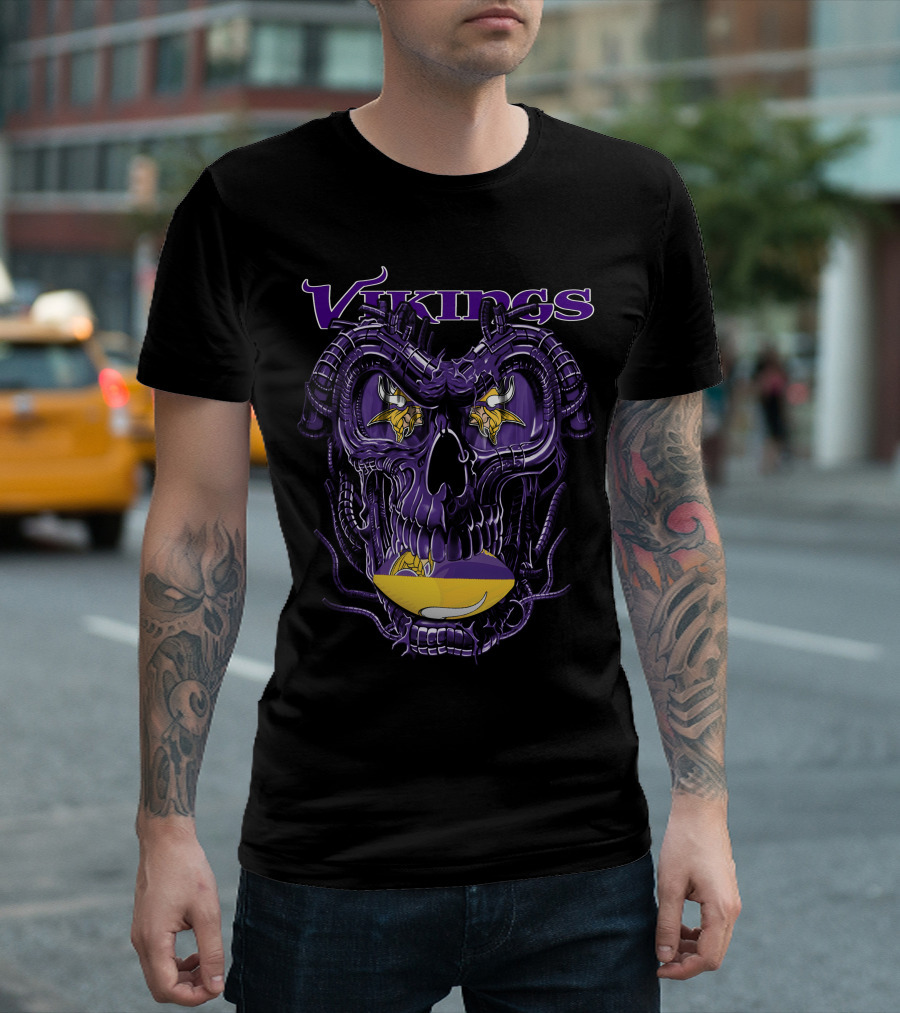 Vikings Dragonskull Minnesota Football Iconic T-Shirt