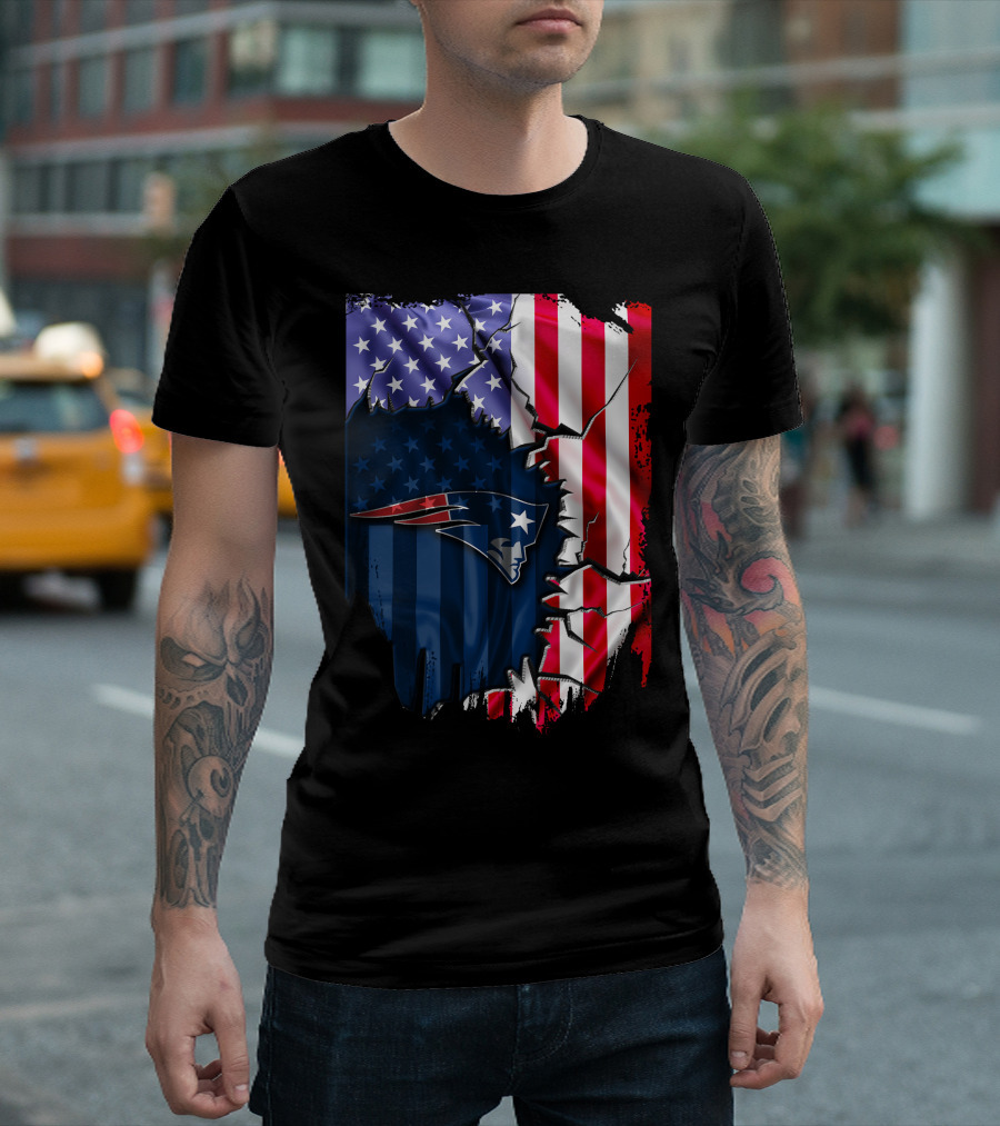 New England Patriots American Flag T-Shirt