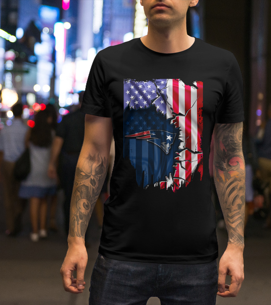 New England Patriots American Flag T-Shirt