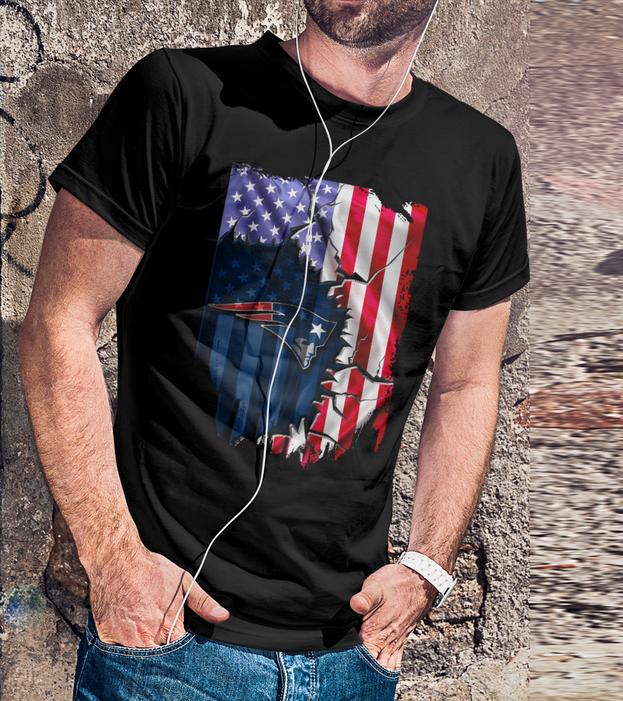 New England Patriots American Flag T-Shirt