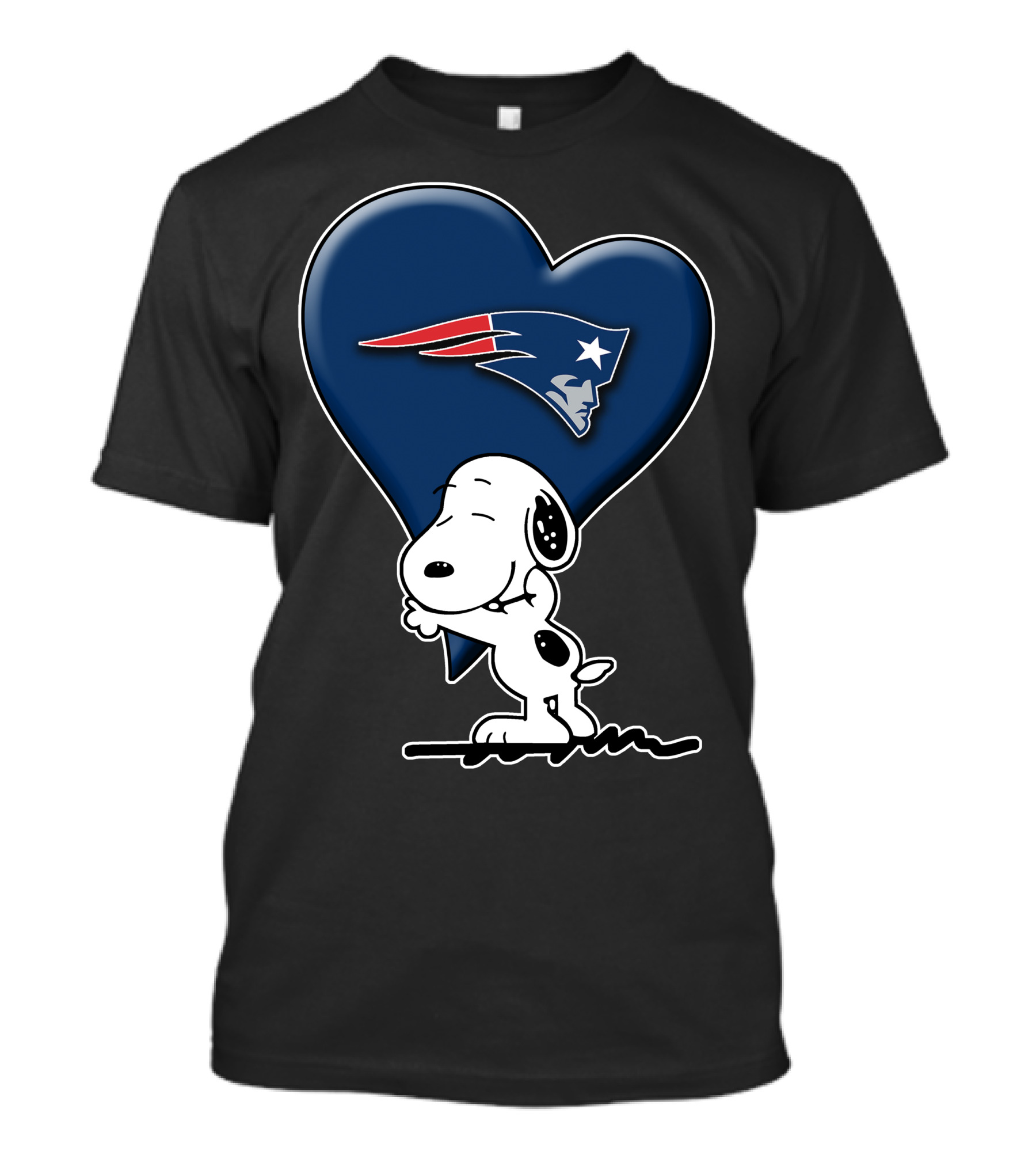 Snoopy Heart Hugging New England Patriots T-Shirt