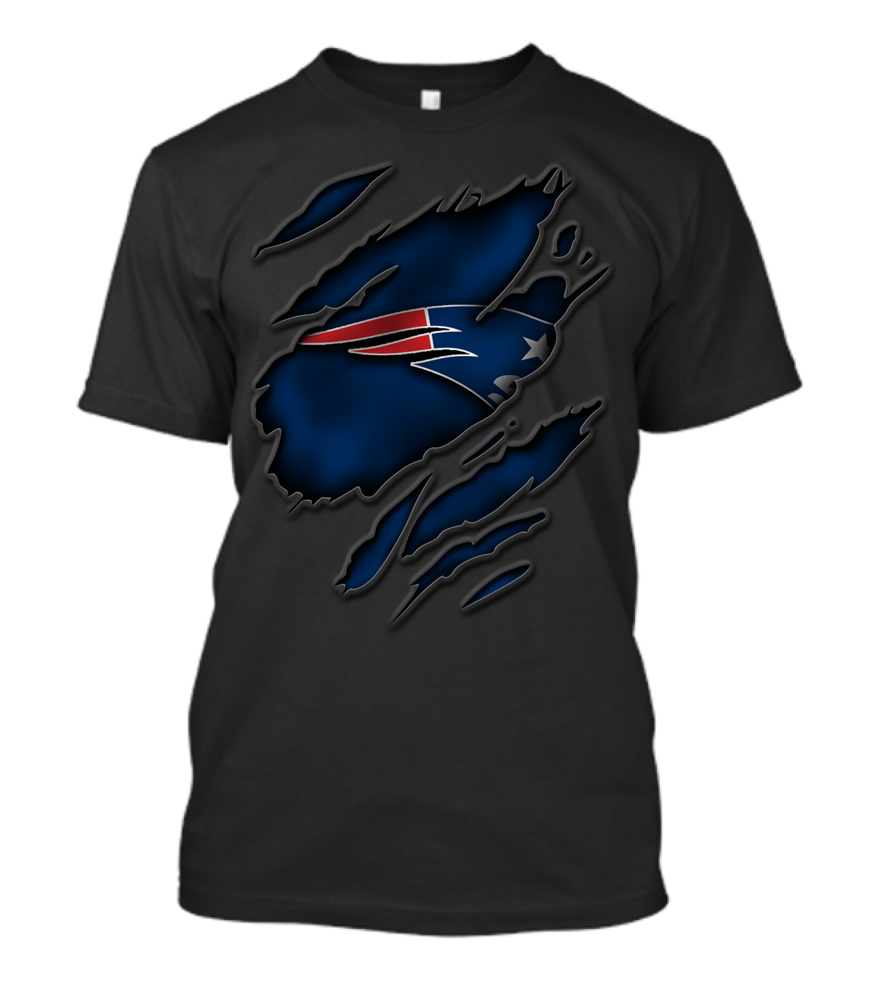 Torn New England Patriots Logo Claw Marks T-Shirt