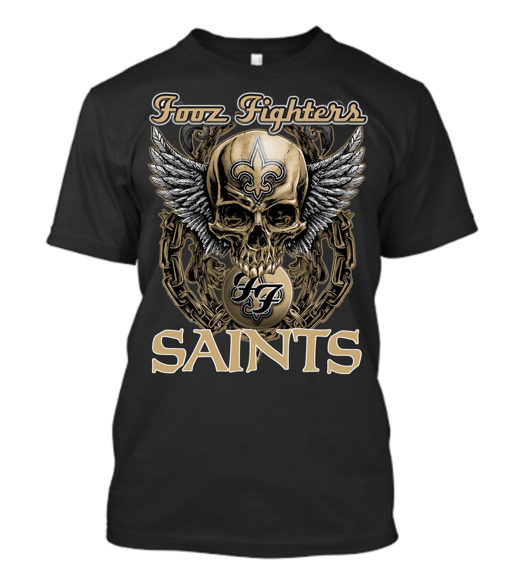 Foo Fighters Saints Skull Winged Fleur-de-Lis T-Shirt