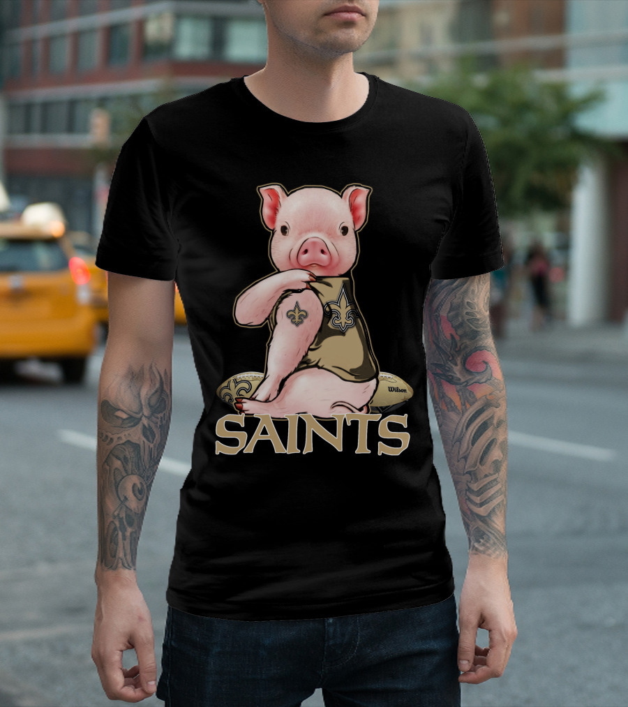 Pig Saints Fleur-de-Lis Football Fan Wilson T-Shirt