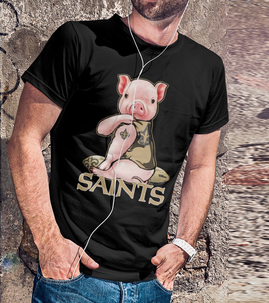 Pig Saints Fleur-de-Lis Football Fan Wilson T-Shirt