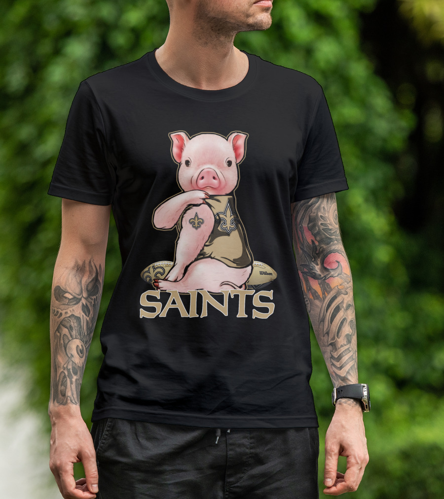 Pig Saints Fleur-de-Lis Football Fan Wilson T-Shirt