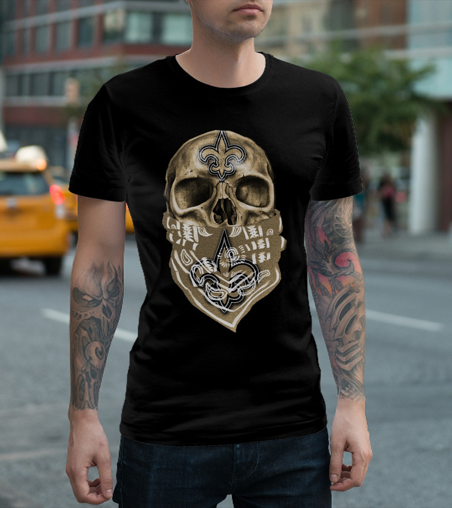 Skull Fleur-de-Lis New Orleans Saints T-Shirt