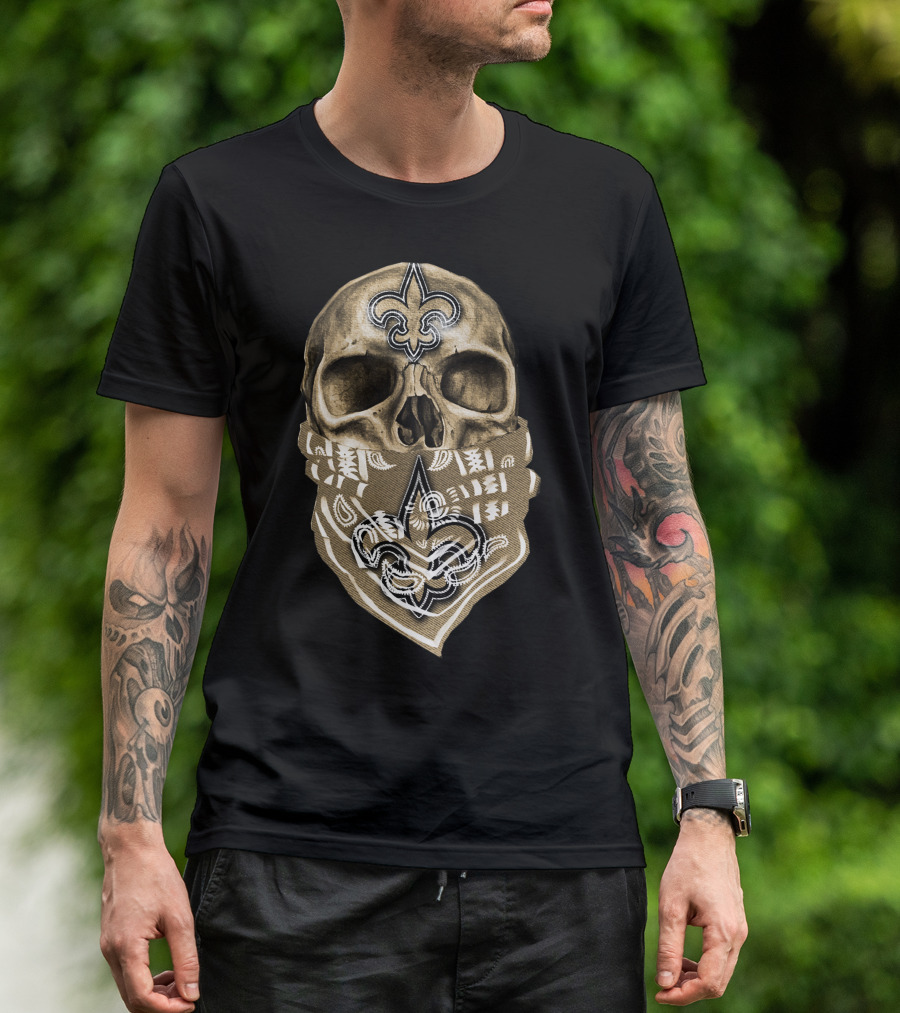 Skull Fleur-de-Lis New Orleans Saints T-Shirt