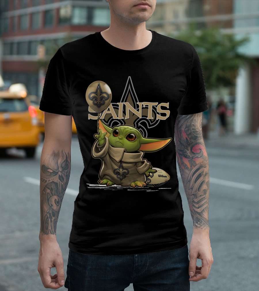 Yoda New Orleans Saints Balloon Football Wilson T-Shirt