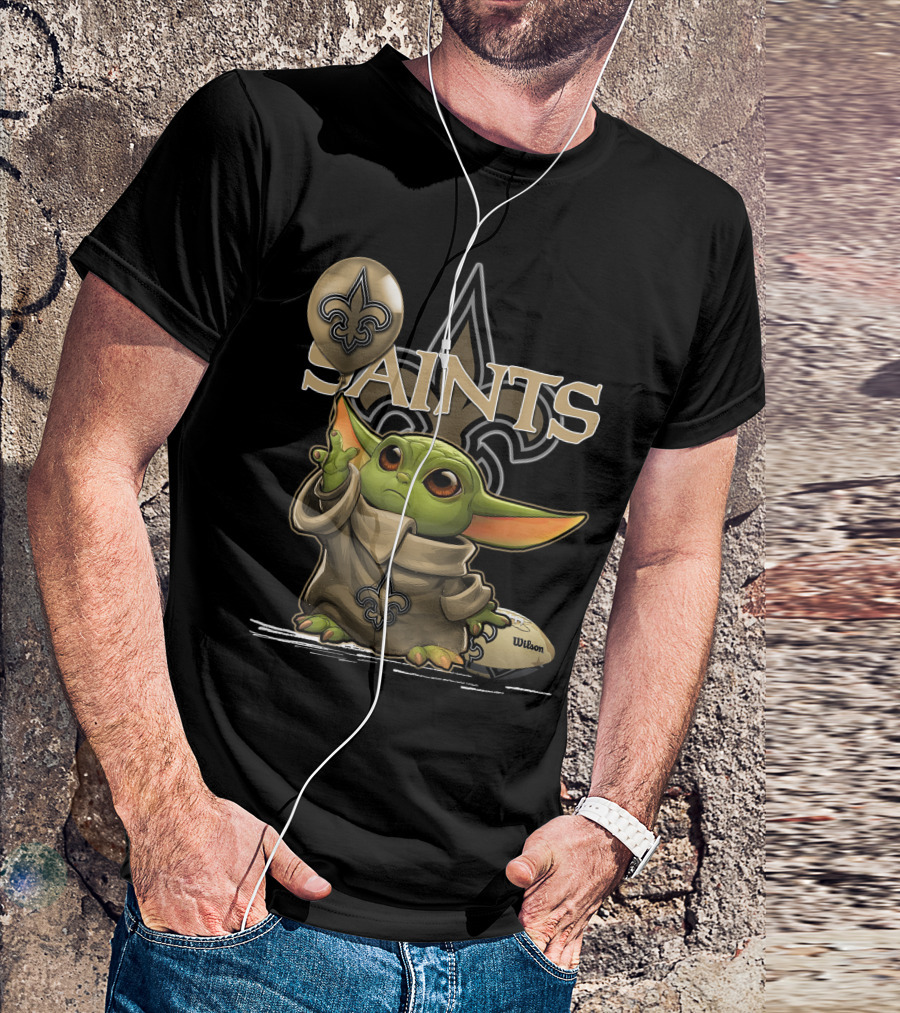 Yoda New Orleans Saints Balloon Football Wilson T-Shirt