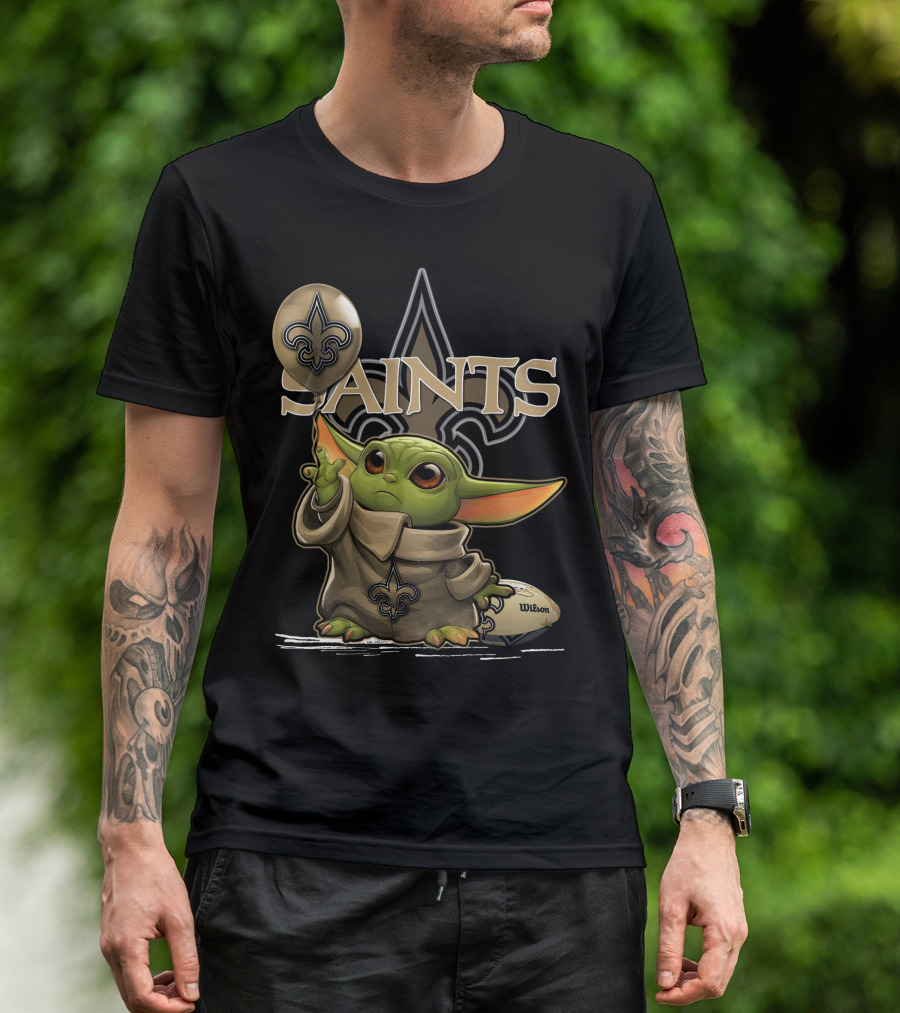 Yoda New Orleans Saints Balloon Football Wilson T-Shirt
